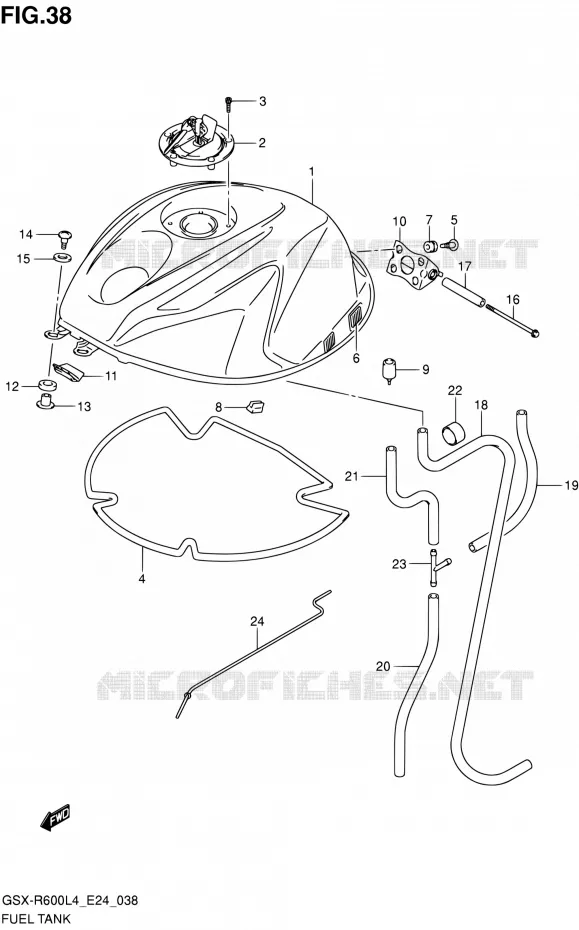 RESERVOIR D'ESSENCE Suzuki MOTO 600 GSX-R 2014  GSX-R600 L4 (E24)