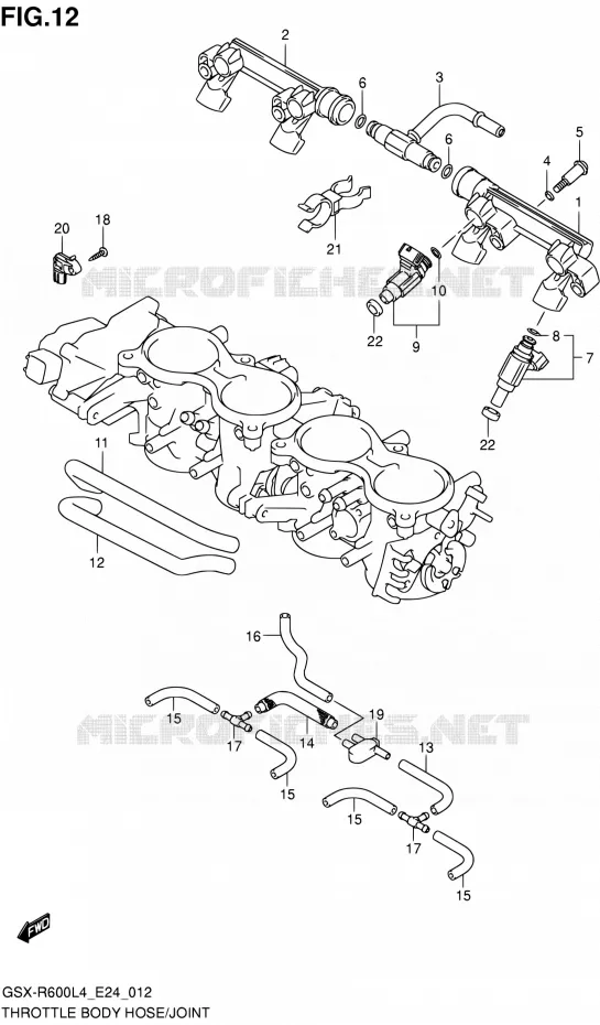 SYSTÈME D'INJECTION Suzuki MOTO 600 GSX-R 2014  GSX-R600 L4 (E24)