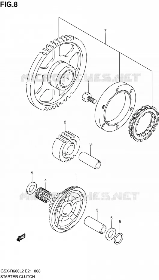 ROUE LIBRE DE DEMARREUR Suzuki MOTO 600 GSX-R 2012  GSX-R600UEL2(E21)