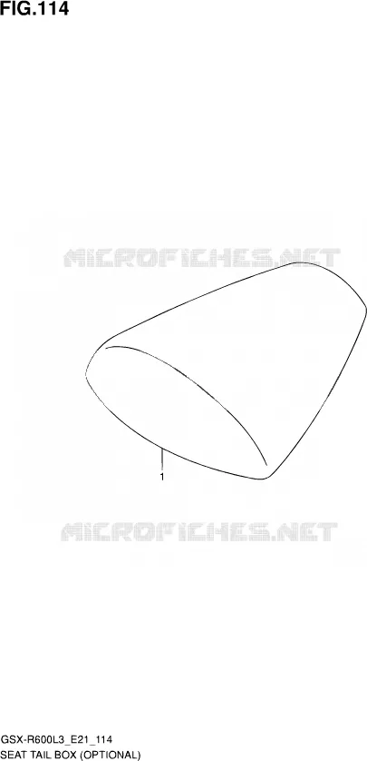 CAPOT DE SELLE (OPTIONAL) Suzuki MOTO 600 GSX-R 2013  GSX-R600UE L3 (E21)