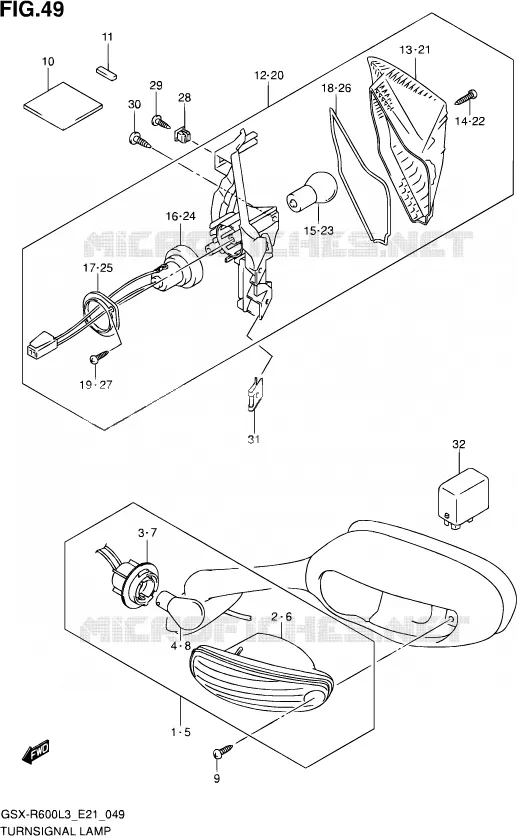 CLIGNOTANTS (GSX-R600L3 E21) Suzuki MOTO 600 GSX-R 2013  GSX-R600UE L3 (E21)