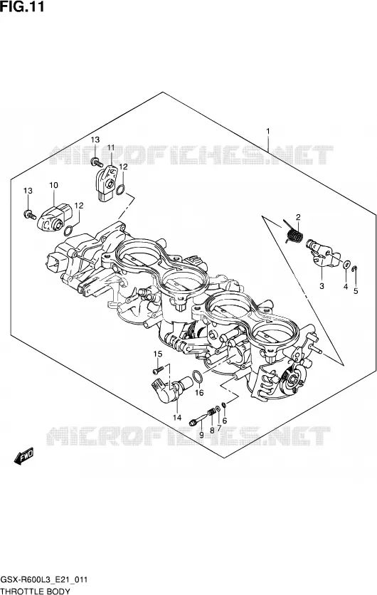 CORPS DE PAPILLON (GSX-R600L3 E21) Suzuki MOTO 600 GSX-R 2013  GSX-R600UE L3 (E21)