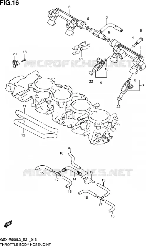 SYSTÈME D'INJECTION (GSX-R600L3 E24) Suzuki MOTO 600 GSX-R 2013  GSX-R600UE L3 (E21)