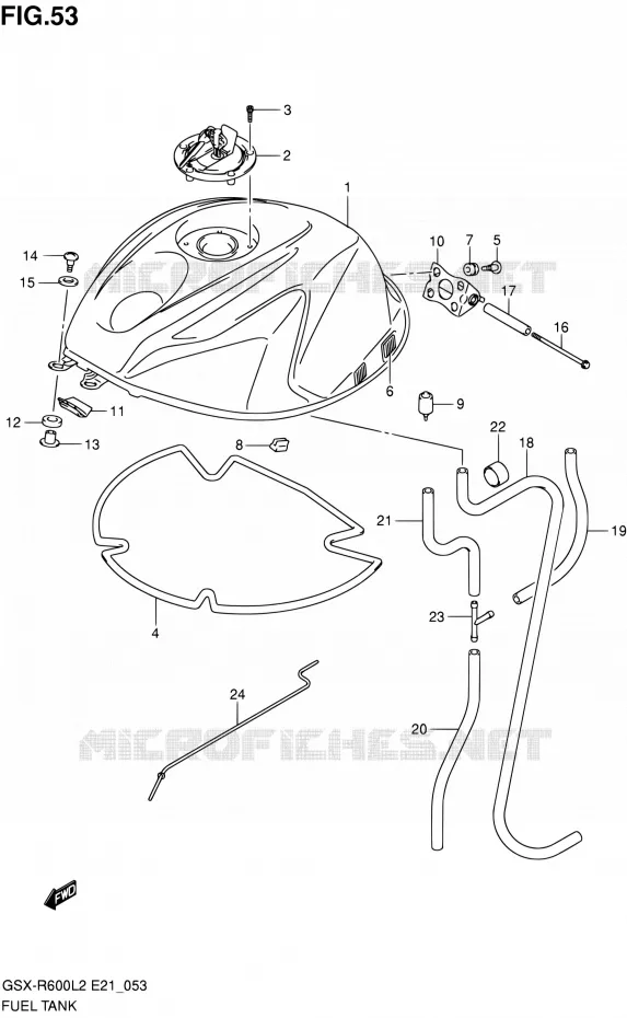 RESERVOIR D'ESSENCE (GSX-R600L2 E21) Suzuki MOTO 600 GSX-R 2012  GSX-R600UFL2(E21)