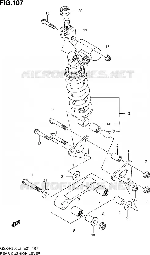 BIELLETTE D'AMORTISSEUR (GSX-R600L3 E24) Suzuki MOTO 600 GSX-R 2013  GSX-R600UF L3 (E21)