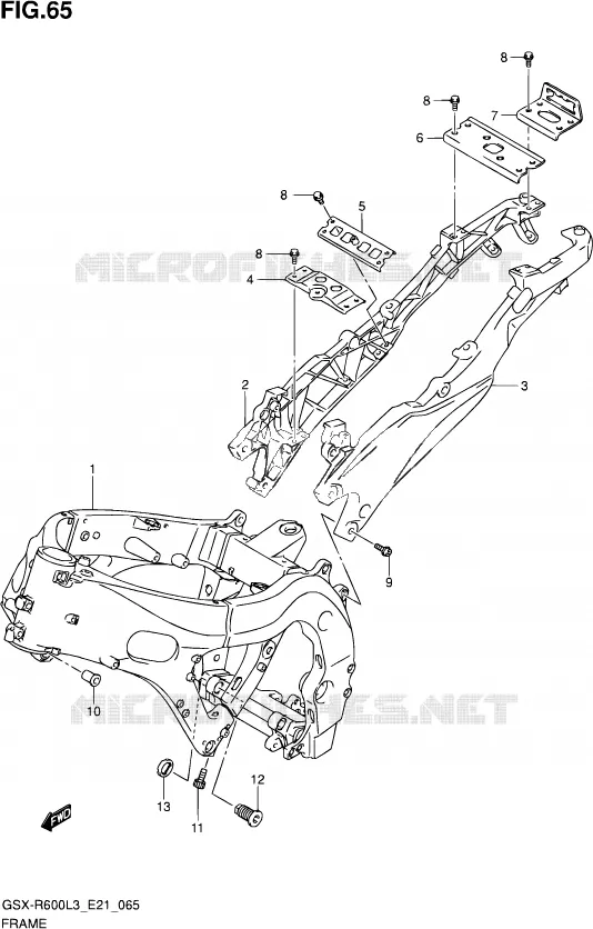 CADRE (GSX-R600UFL3 E21) Suzuki MOTO 600 GSX-R 2013  GSX-R600UF L3 (E21)
