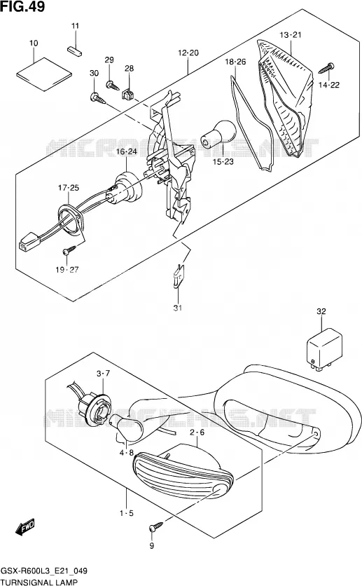 CLIGNOTANTS (GSX-R600L3 E21) Suzuki MOTO 600 GSX-R 2013  GSX-R600UF L3 (E21)
