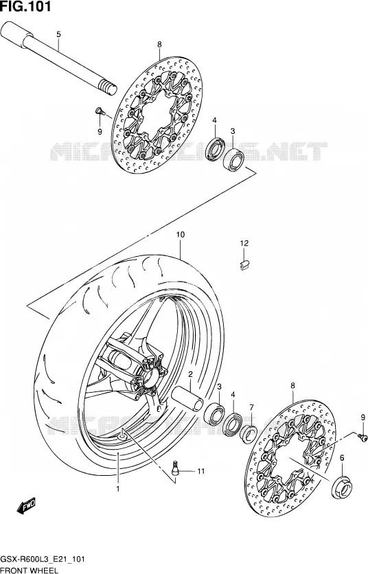 ROUE AVANT Suzuki MOTO 600 GSX-R 2013  GSX-R600UF L3 (E21)