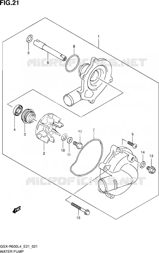 POMPE A EAU Suzuki MOTO 600 GSX-R 2014  GSX-R600UF L4 (E21)