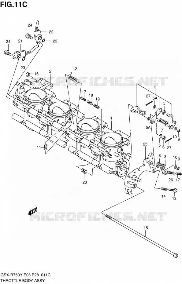 CORPS DE PAPILLON (MODELE K3) Suzuki MOTO 750 GSX-R 2001  GSX-R750K1(E03,E28,E33)