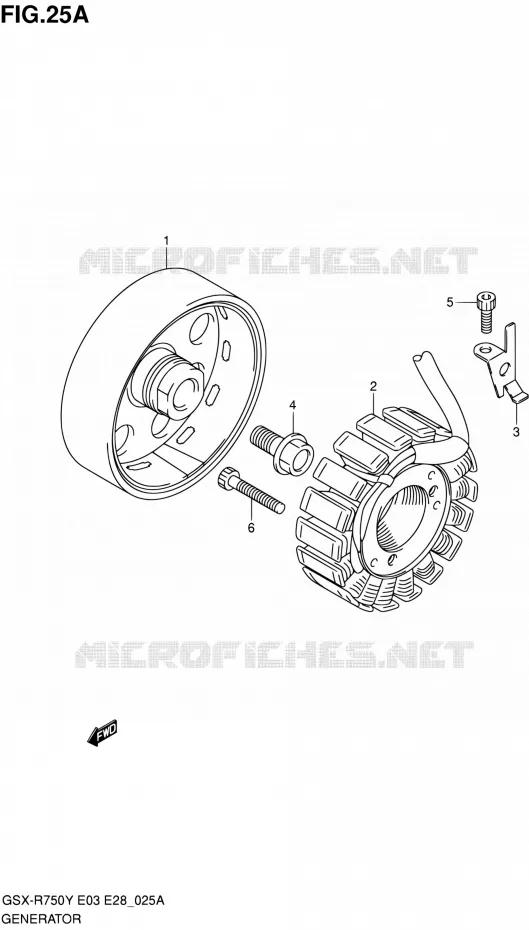 ALTERNATEUR (MODELE K2/K3) Suzuki MOTO 750 GSX-R 2003  GSX-R750K3(E03,E28,E33)