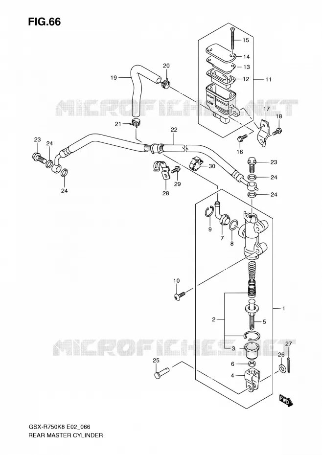 MAITRE CYLINDRE ARRIERE Suzuki MOTO 750 GSX-R 2010  GSX-R750 L0 (E02,E19)