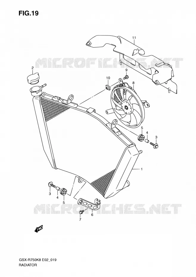 RADIATEUR Suzuki MOTO 750 GSX-R 2010  GSX-R750L0(E24)