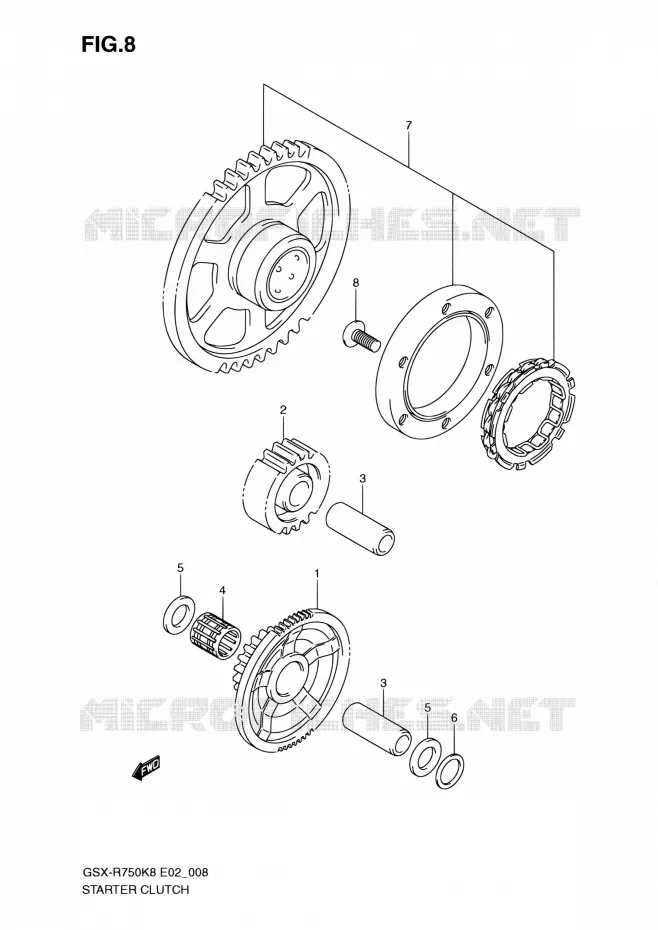 ROUE LIBRE DE DEMARREUR Suzuki MOTO 750 GSX-R 2010  GSX-R750L0(E24)