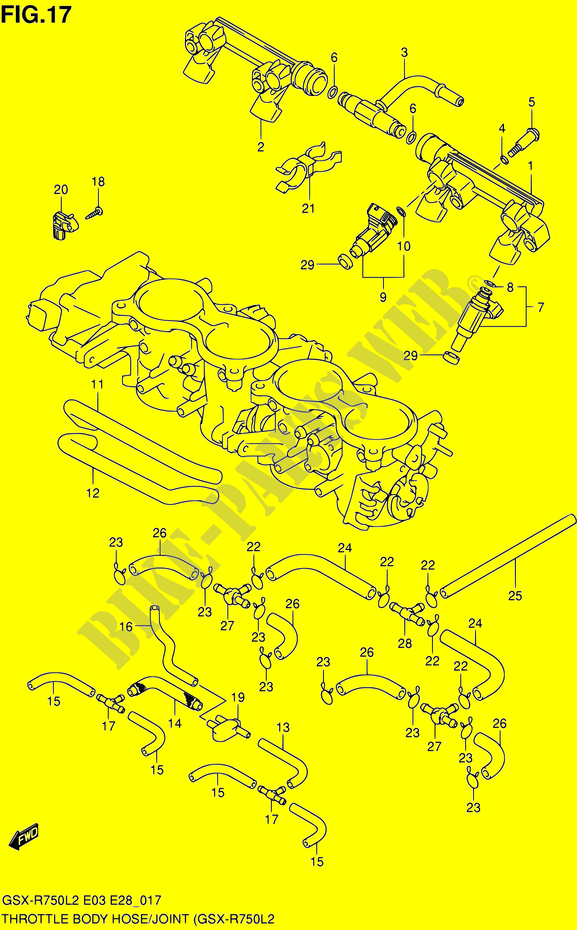 SYSTÈME D'INJECTION (GSX R750L2 E33) pour Suzuki GSX-R 750 2012