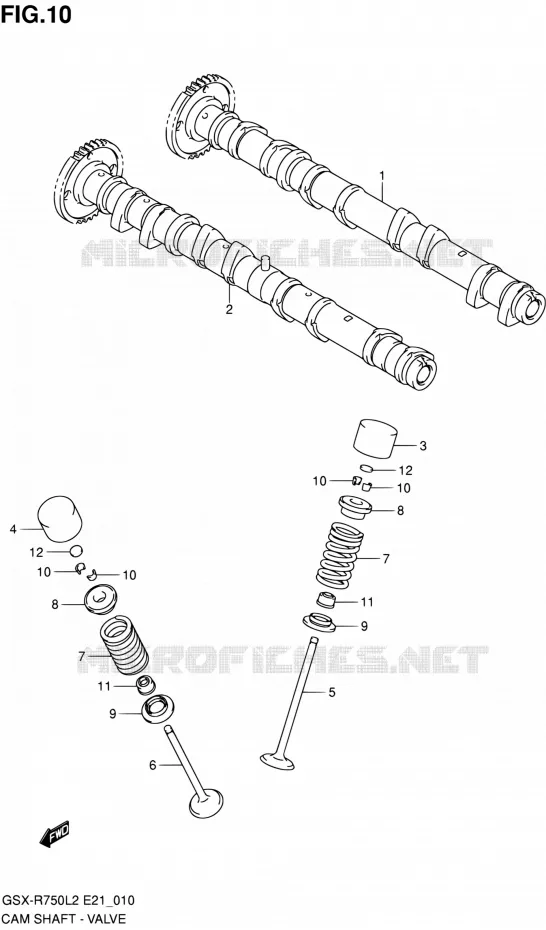 ARBRE A CAMES - VALVE Suzuki MOTO 750 GSX-R 2012  GSX-R750L2(E21)