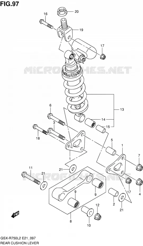 BIELLETTE D'AMORTISSEUR (GSX-R750UFL2 E21) Suzuki MOTO 750 GSX-R 2012  GSX-R750L2(E21)