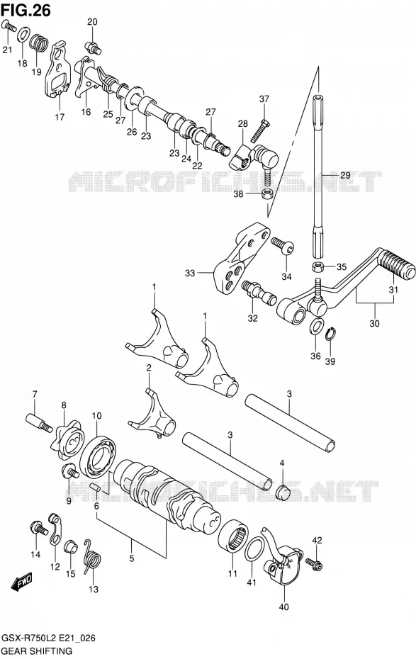 ENSEMBLE SELECTEUR DE VITESSES Suzuki MOTO 750 GSX-R 2012  GSX-R750L2(E21)