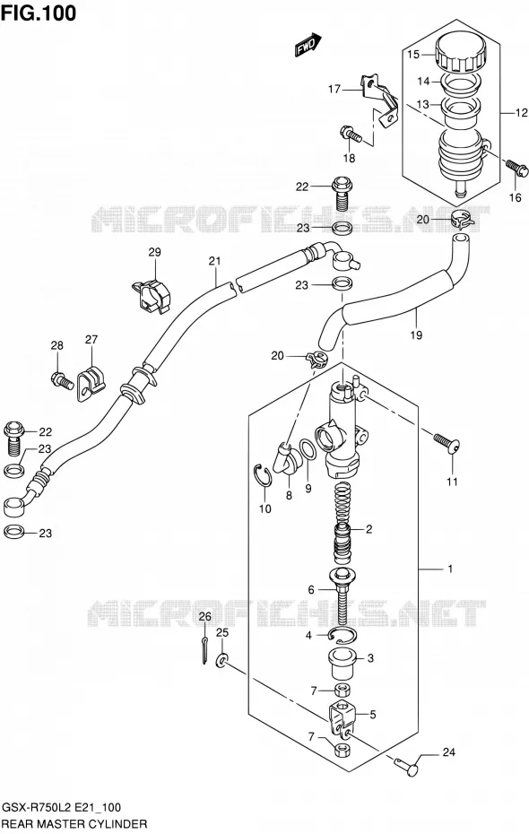 MAITRE CYLINDRE ARRIERE Suzuki MOTO 750 GSX-R 2012  GSX-R750L2(E21)