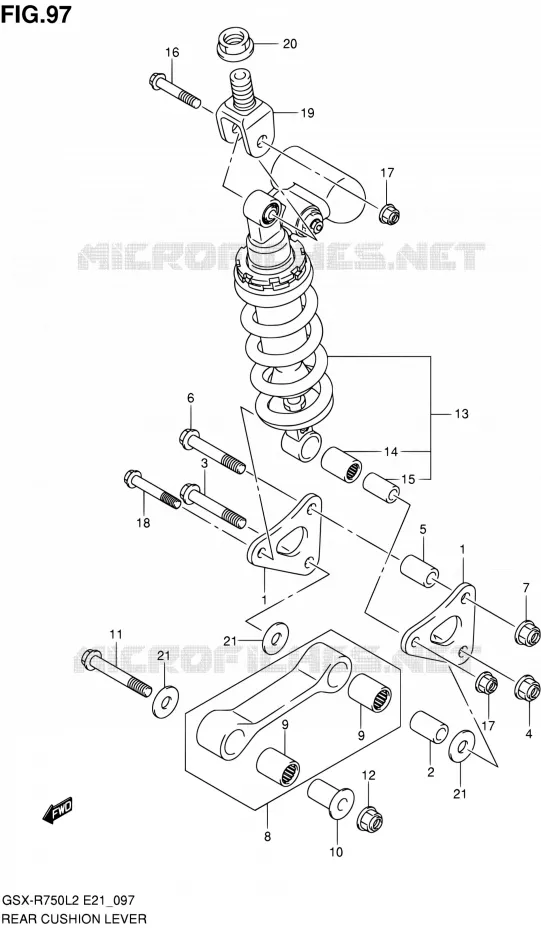 BIELLETTE D'AMORTISSEUR (GSX-R750UFL2 E21) Suzuki MOTO 750 GSX-R 2012  GSX-R750L2(E24)