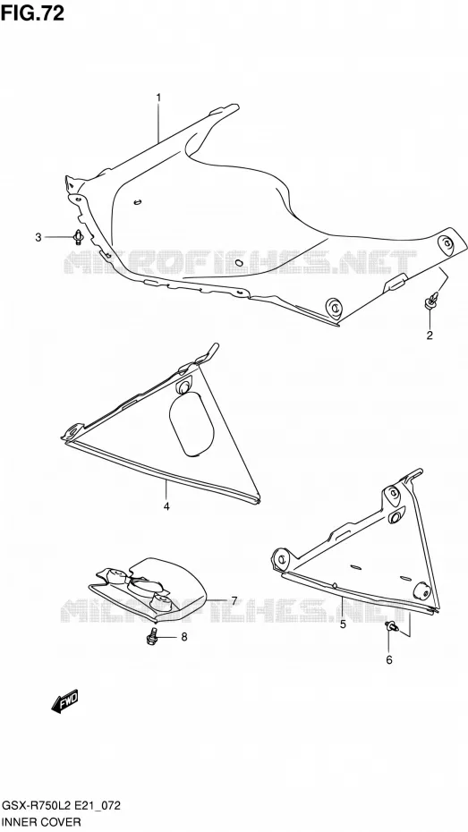 COUVERCLE INTERIEUR Suzuki MOTO 750 GSX-R 2012  GSX-R750L2(E24)