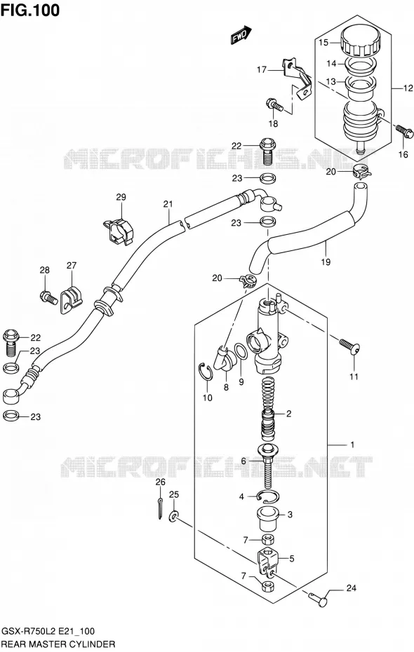 MAITRE CYLINDRE ARRIERE Suzuki MOTO 750 GSX-R 2012  GSX-R750L2(E24)