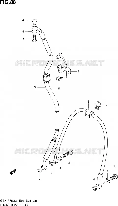 DURITE DE FREIN AVANT Suzuki MOTO 750 GSX-R 2013  GSX-R750 L3 (E03,E28,E33)