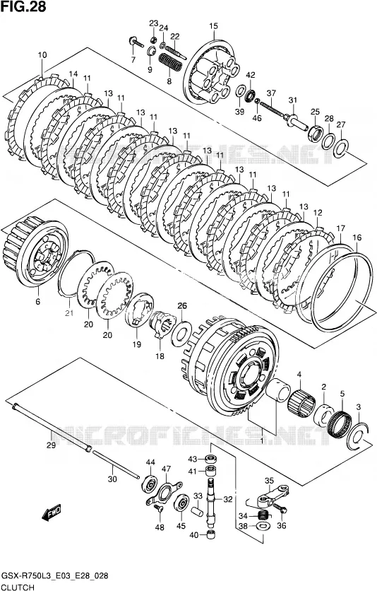 EMBRAYAGE Suzuki MOTO 750 GSX-R 2013  GSX-R750 L3 (E03,E28,E33)