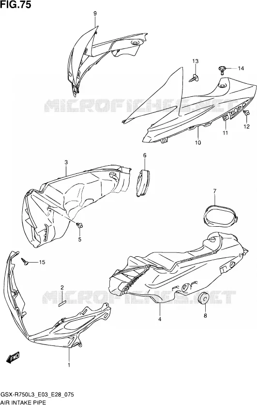 PRISE D AIR (AGQ) Suzuki MOTO 750 GSX-R 2013  GSX-R750 L3 (E03,E28,E33)