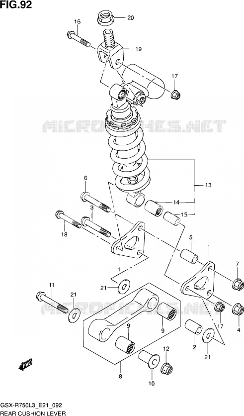 BIELLETTE D'AMORTISSEUR (GSX-R750UFL3 E21) Suzuki MOTO 750 GSX-R 2013  GSX-R750 L3 (E21)