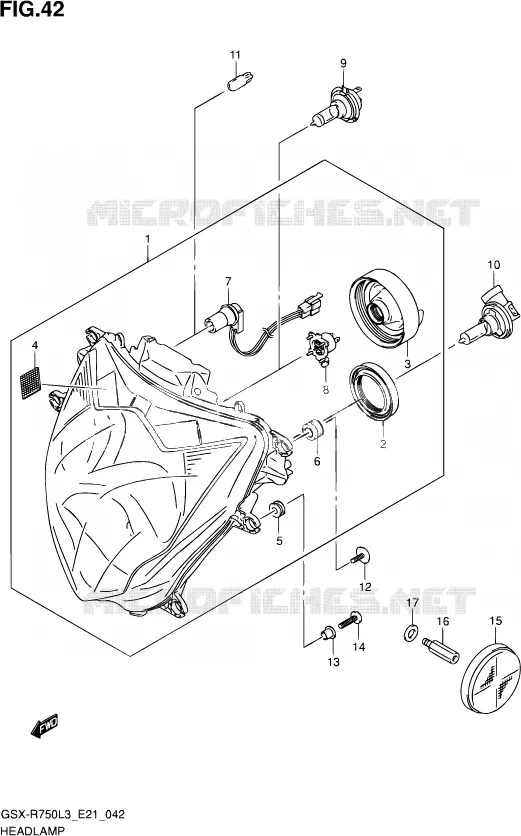 PHARE (GSX-R750L3 E24) Suzuki MOTO 750 GSX-R 2013  GSX-R750 L3 (E24)