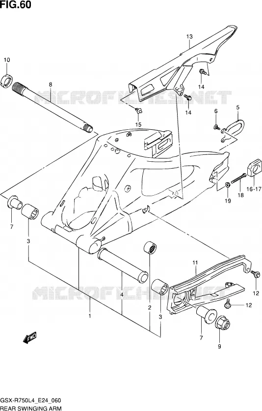 BRAS OSCILLANT ARRIERE Suzuki MOTO 750 GSX-R 2014  GSX-R750 L4 (E24)