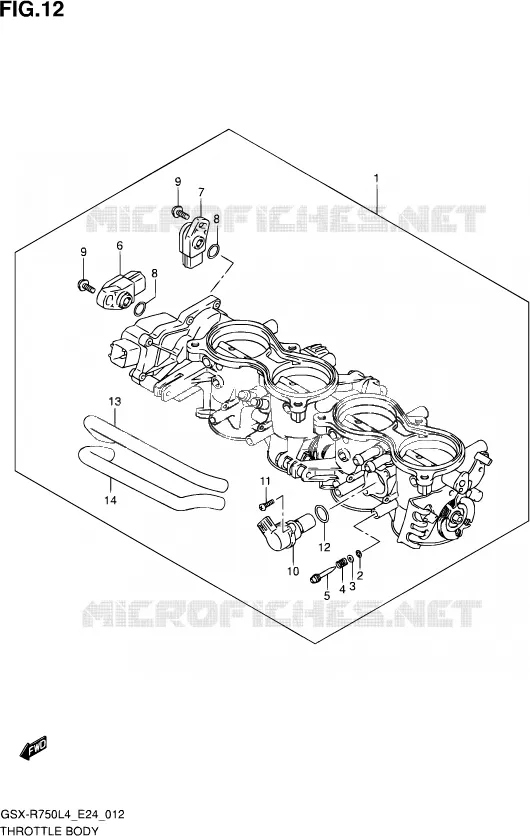 CORPS DE PAPILLON Suzuki MOTO 750 GSX-R 2014  GSX-R750 L4 (E24)
