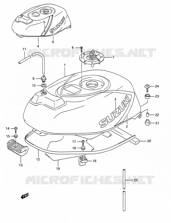 RESERVOIR D'ESSENCE Suzuki MOTO 750 GSX-R 1991  GSX-R750 M (E03,E28,E33)