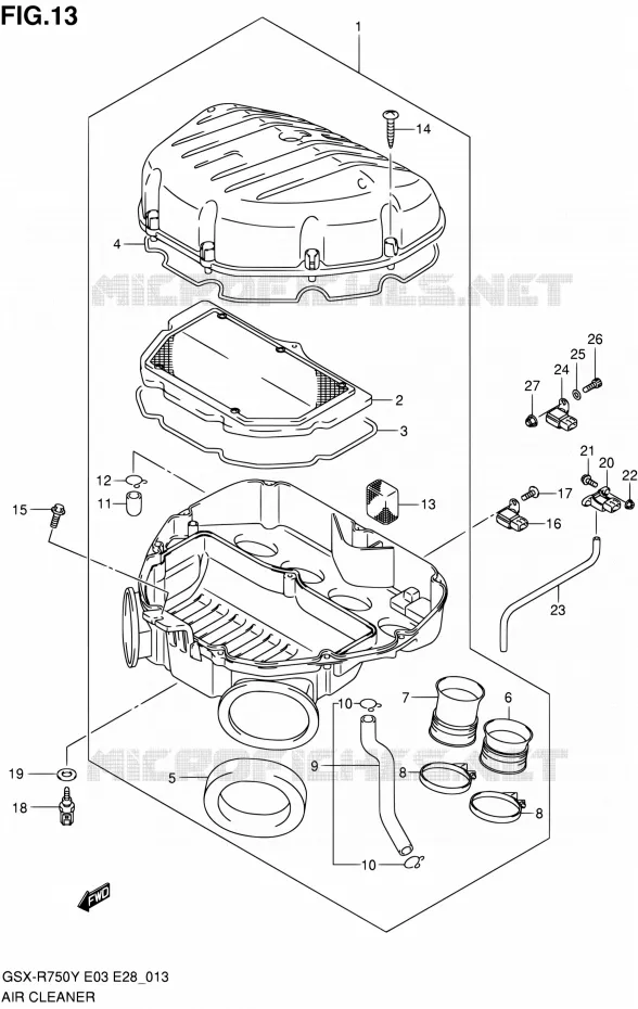 FILTRE A AIR Suzuki MOTO 750 GSX-R 2000  GSX-R750Y(E03,E28,E33)