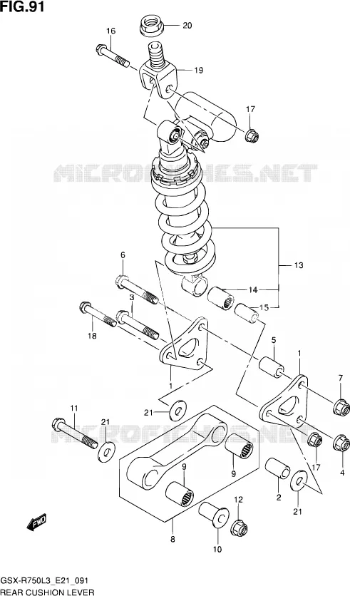 BIELLETTE D'AMORTISSEUR (GSX-R750L3 E24) Suzuki MOTO 750 GSX-R 2013  GSX-R750UF L3 (E21)
