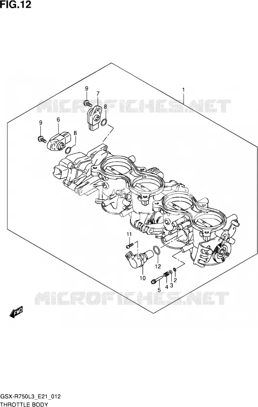 CORPS DE PAPILLON (GSX-R750L3 E21) Suzuki MOTO 750 GSX-R 2013  GSX-R750UF L3 (E21)