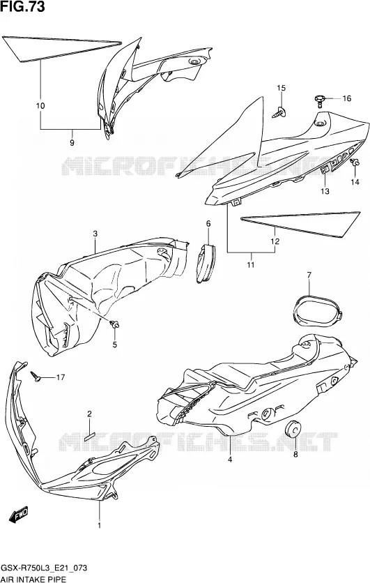 PRISE D AIR (AA3) Suzuki MOTO 750 GSX-R 2013  GSX-R750UF L3 (E21)