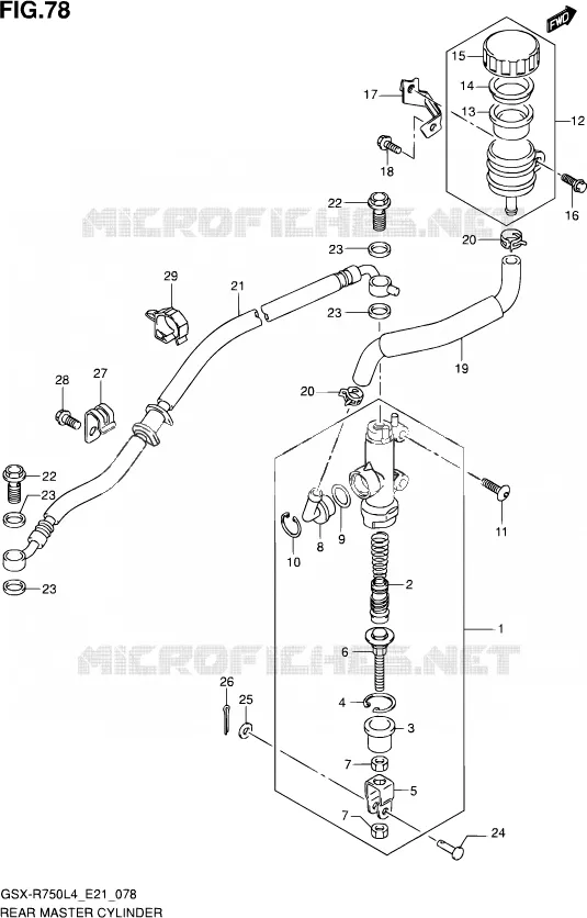 MAITRE CYLINDRE ARRIERE Suzuki MOTO 750 GSX-R 2014  GSX-R750UF L4 (E21)