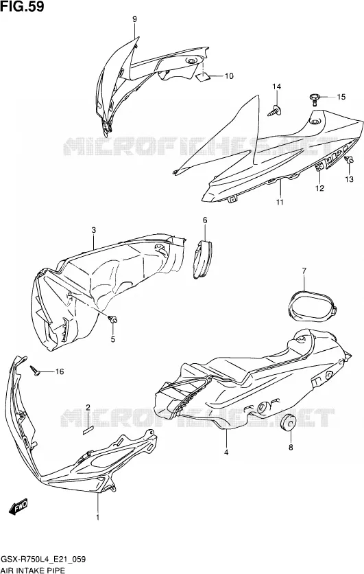 PRISE D AIR Suzuki MOTO 750 GSX-R 2014  GSX-R750UF L4 (E21)