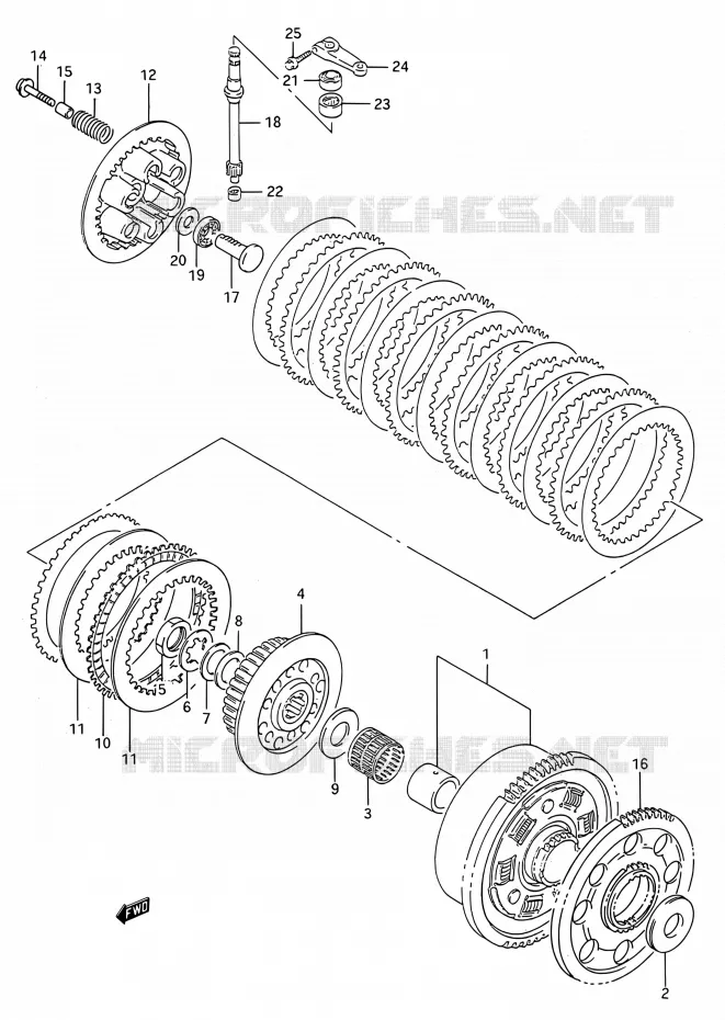 EMBRAYAGE Suzuki MOTO 750 GSX-R 1992  GSX-R750W N (E03,E28,E33)