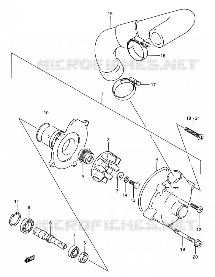 POMPE A EAU Suzuki MOTO 750 GSX-R 1992  GSX-R750W N (E03,E28,E33)