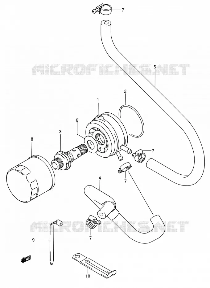 RADIATEUR D'HUILE - FILTRE A HUILE Suzuki MOTO 750 GSX-R 1992  GSX-R750W N (E03,E28,E33)