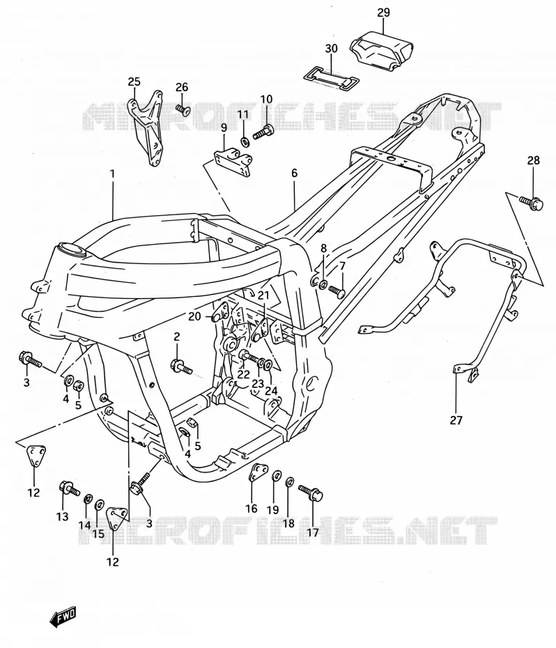 CADRE (MODELE R/S) Suzuki MOTO 750 GSX-R 1994  GSX-R750W R (E03,E28,E33)