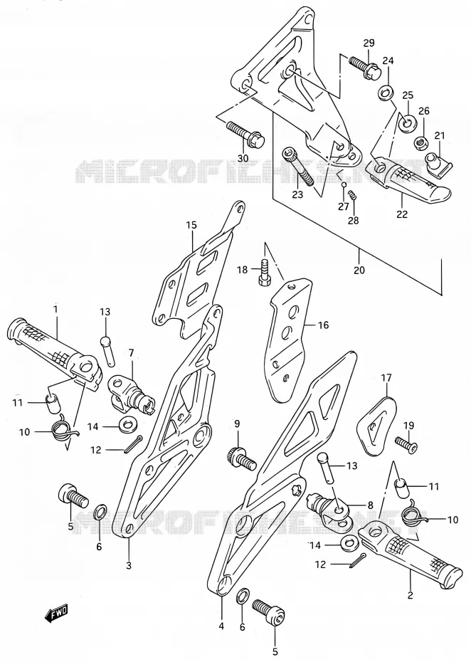 REPOSE PIED Suzuki MOTO 750 GSX-R 1994  GSX-R750W R (E03,E28,E33)