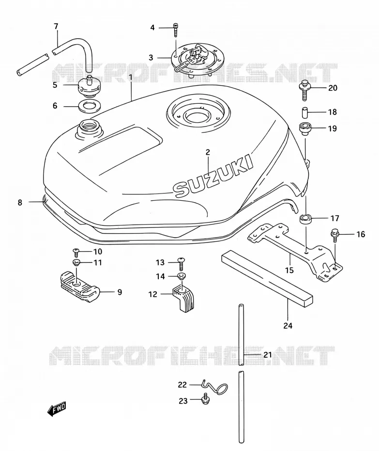 RESERVOIR D'ESSENCE (MODELE R) Suzuki MOTO 750 GSX-R 1994  GSX-R750W R (E03,E28,E33)