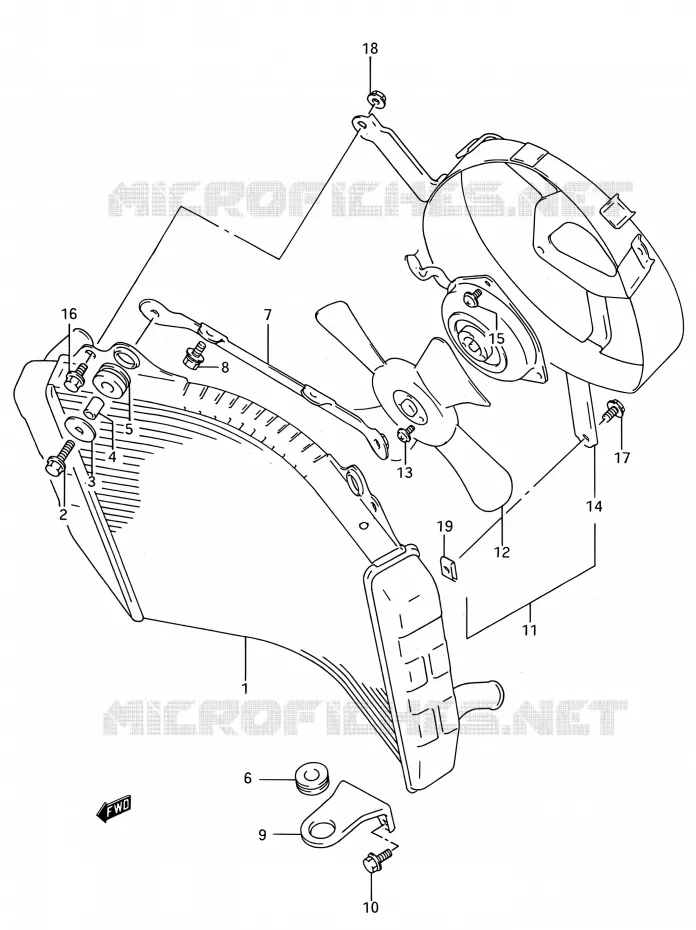 RADIATEUR Suzuki MOTO 750 GSX-R 1995  GSX-R750W S (E03,E28,E33)