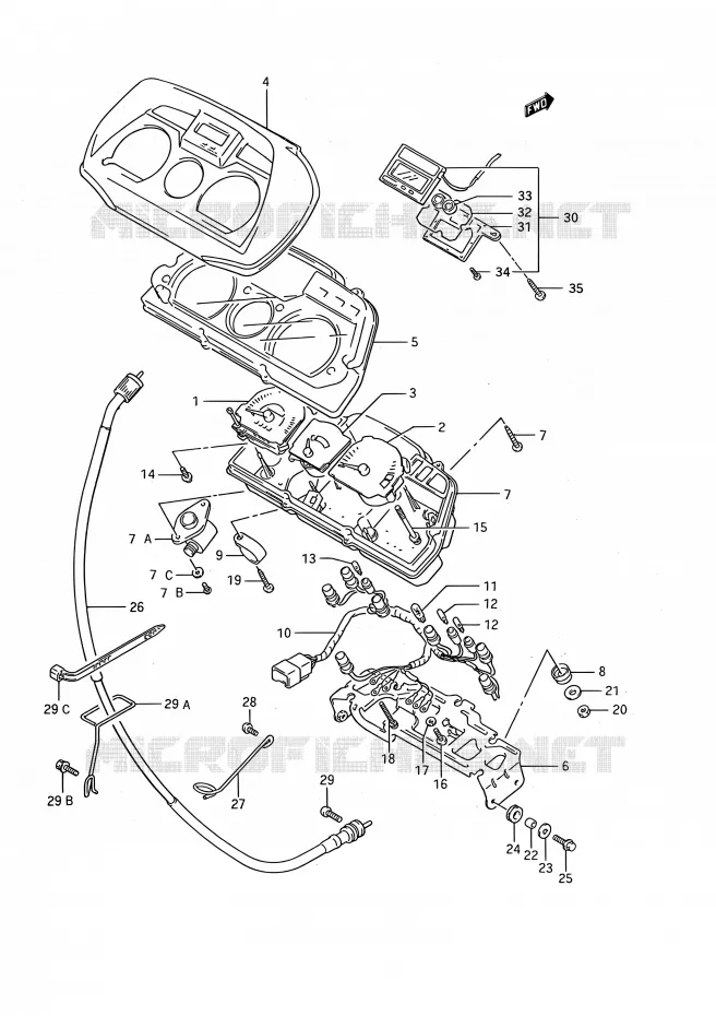 COMPTEUR Suzuki MOTO 1100 GSX-F 1992  GSX1100F N (E03,E28,E33)
