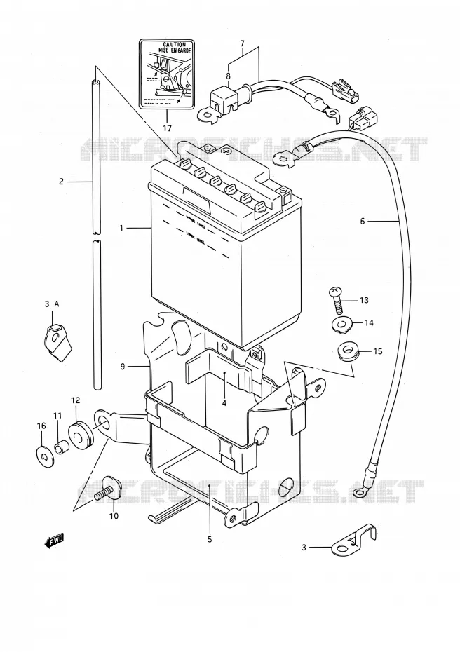 BATTERIE Suzuki MOTO 1100 GSX-F 1993  GSX1100F P (E03,E28,E33)