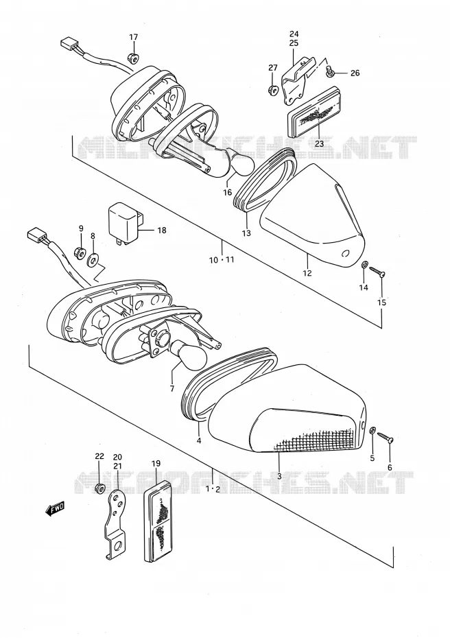 CLIGNOTANTS Suzuki MOTO 1100 GSX-F 1993  GSX1100F P (E03,E28,E33)
